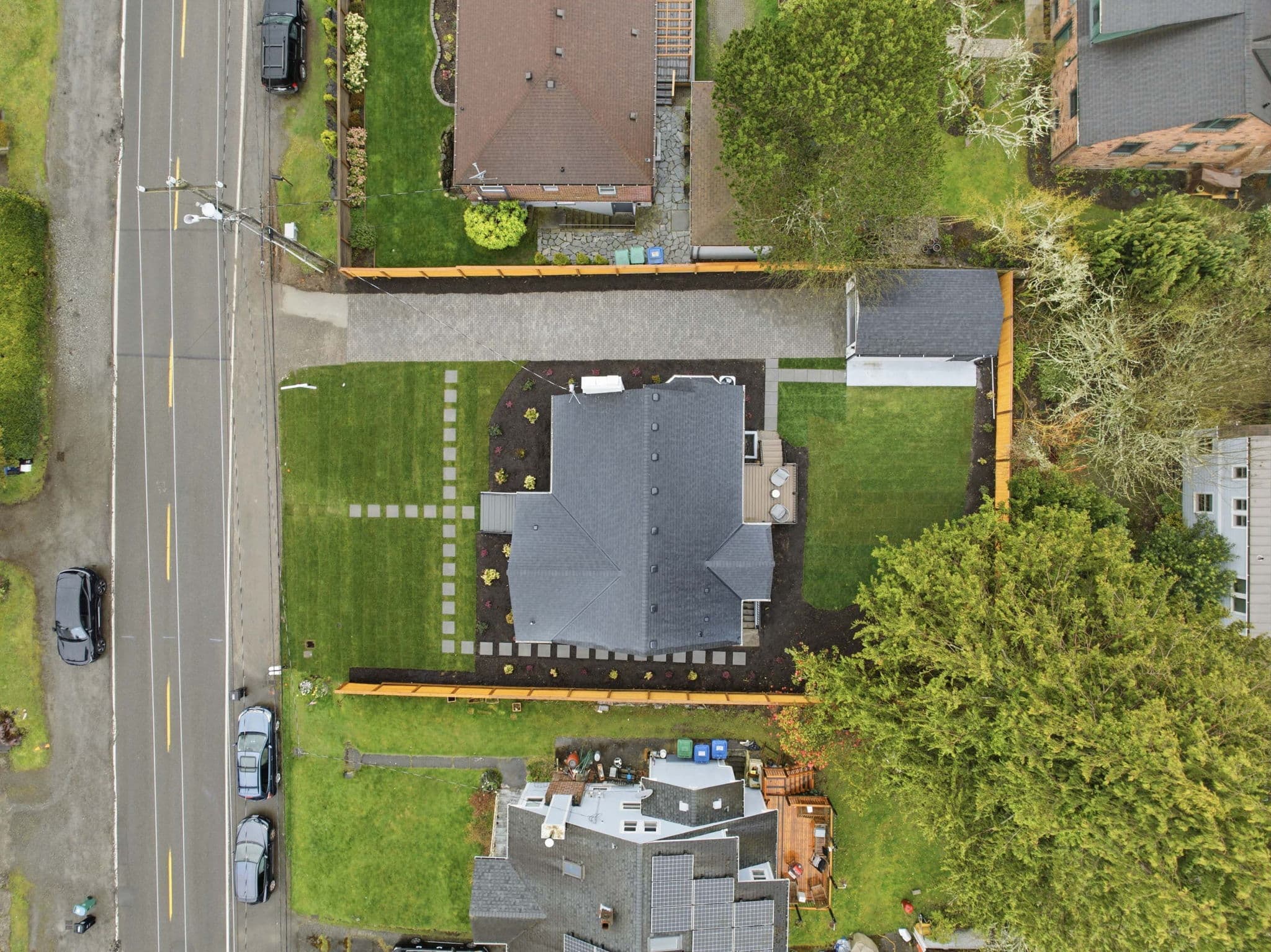 Aerial view of the property being measured